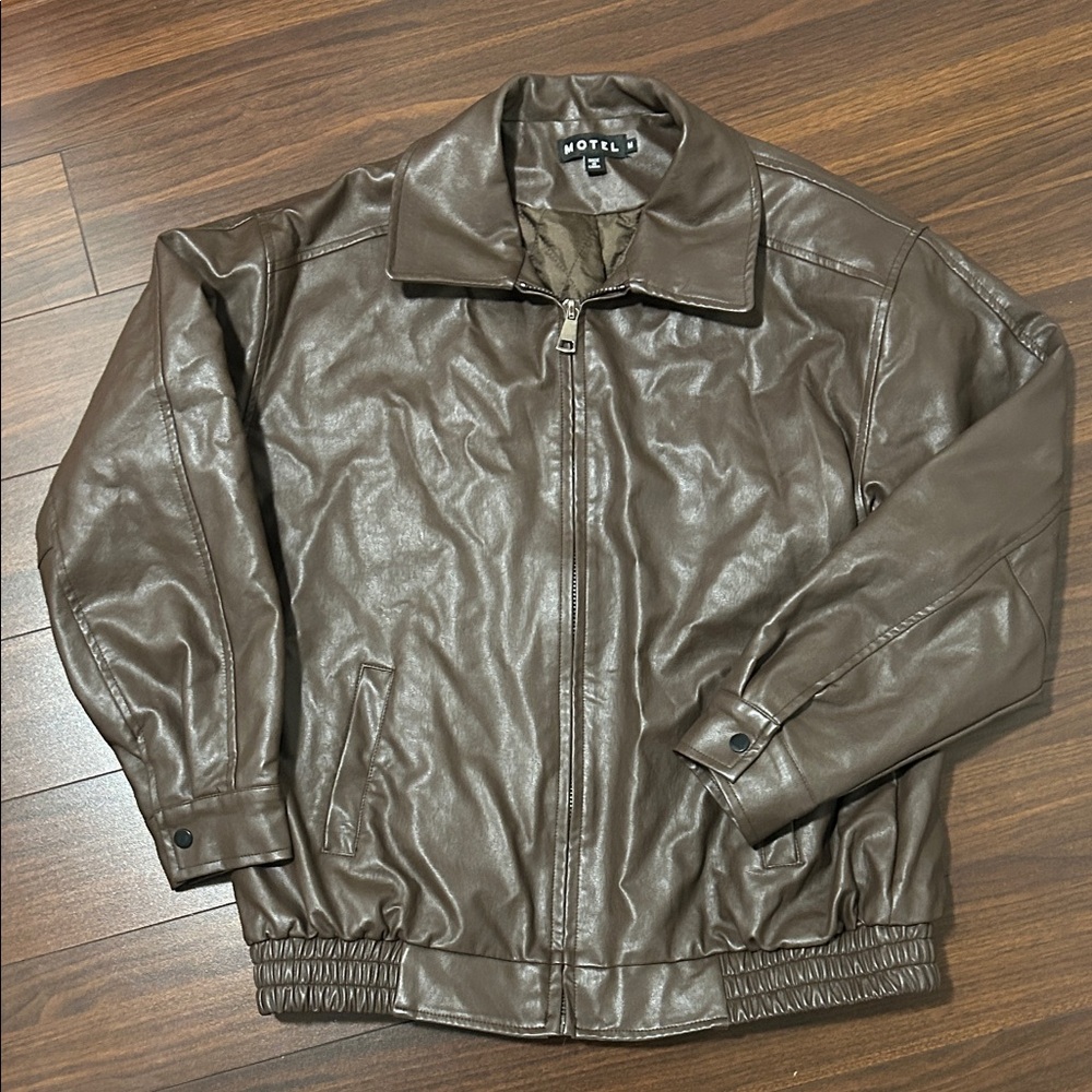 Motel Rocks Brown Bomber Jacket - Picture 1 of 2
